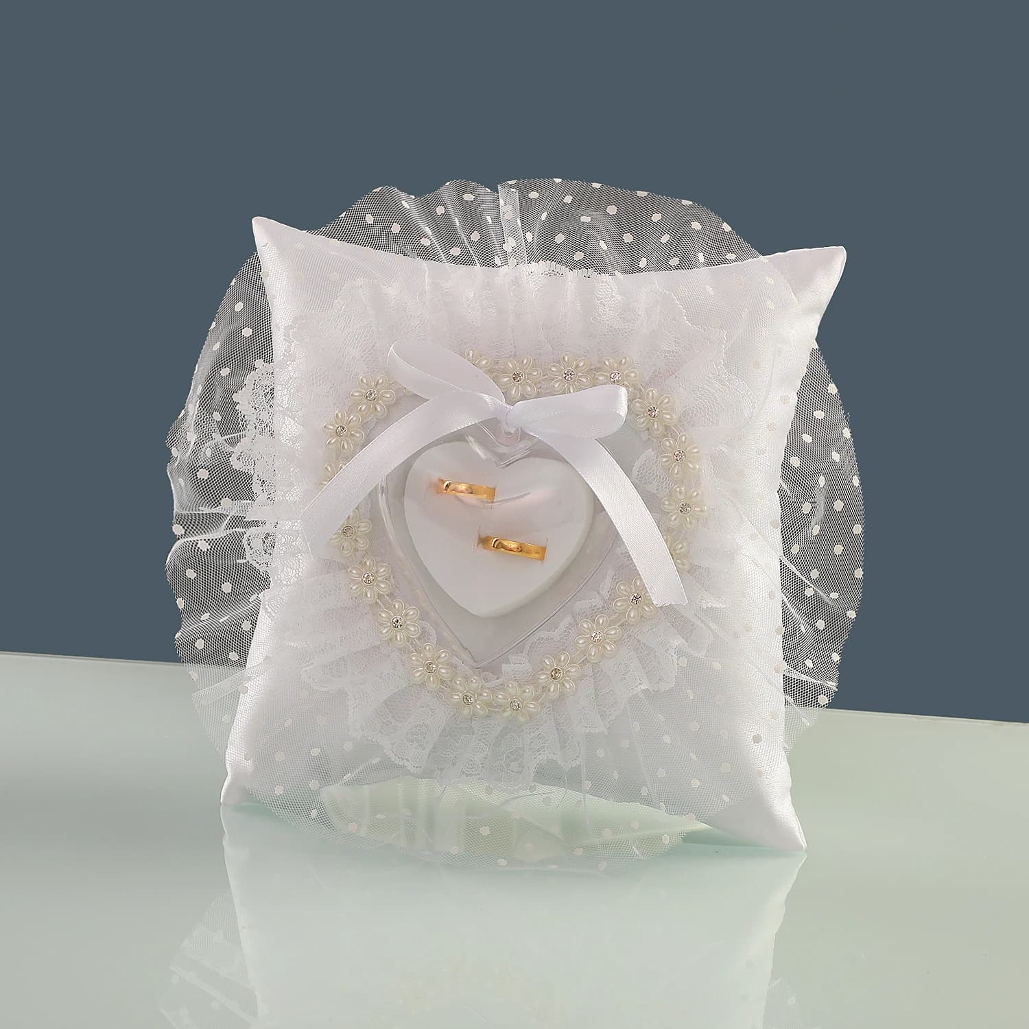 Wedding Ring Pillow - Elegant Ring Bearer Cushion for Bride and Groom's Ceremonial Exchange