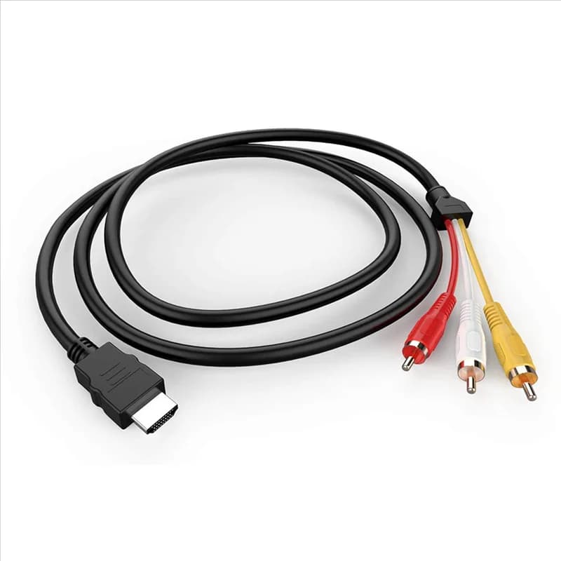 HDMI-Compatible To 3Rca Cable Hdmi To AV Cable Red White and Yellow Lotus HD Audio and Video Set-Top Box Cable 1.5M All Copper