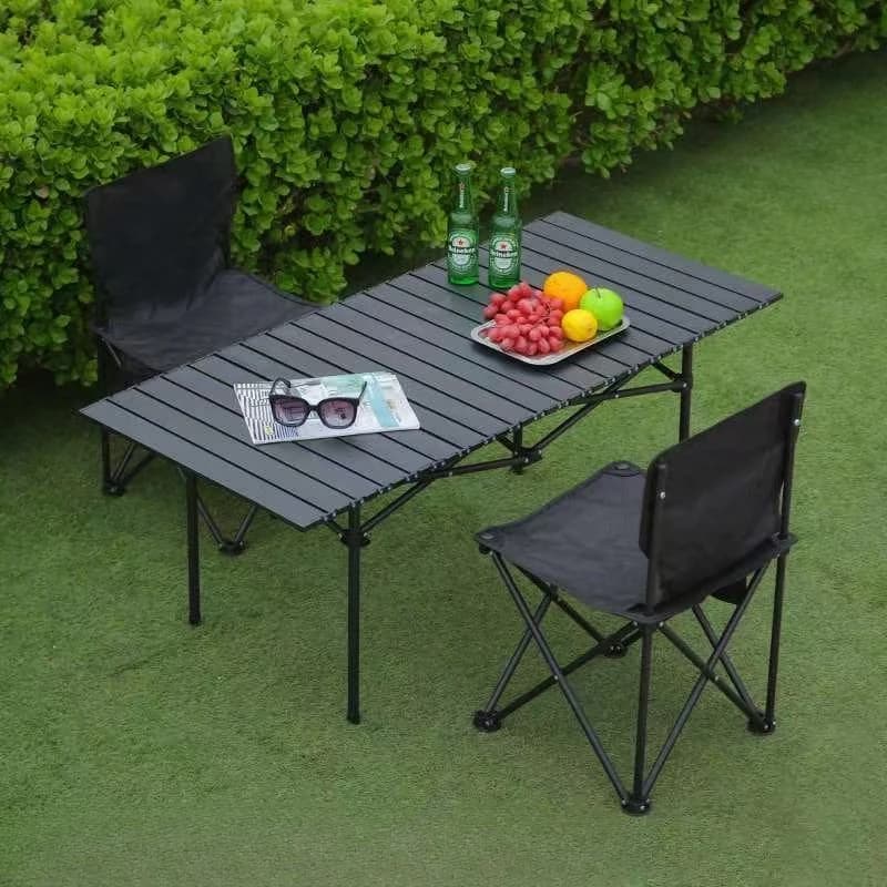 Outdoor folding table Egg roll table Camping table Portable picnic table and chairs Full set Camping equipment supplies