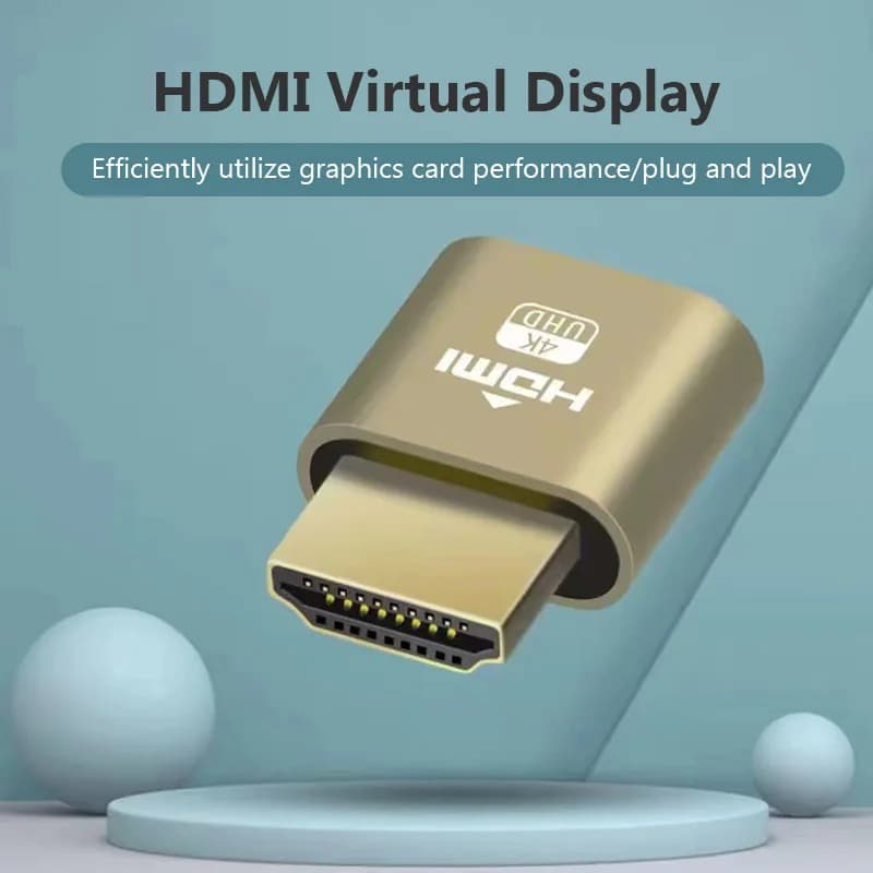 HDMI-compatible Dummy Plug Virtual Display Headless Ghost Display Emulator 4K DDC EDID Dummy Emulator Adapter For Bitcoin Mining