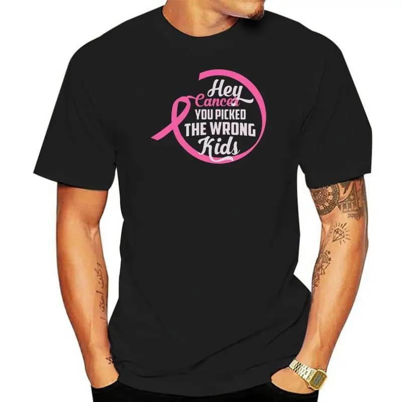 Hey Cancer You Picked The Wrong Kids - Gag Pediatric Cancers Kid Unisex T-shirt Top Quality T Shirts Men O Neck