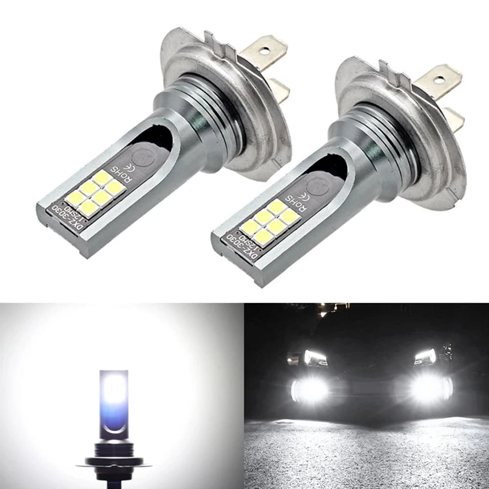 H7 Led Light Bulb Kit Car Fog Light Bulbs 55w Super-Bright 6000k White Led Lights For Vehicles High Power Auto Headlight LED DRL