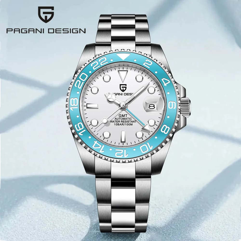 New 2024 PAGANI DESIGN Luxury Men Mechanical Watch 40MM Ceramic Bezel Automatic Watch 10bar Waterproof Sapphire Glass GMT Watch