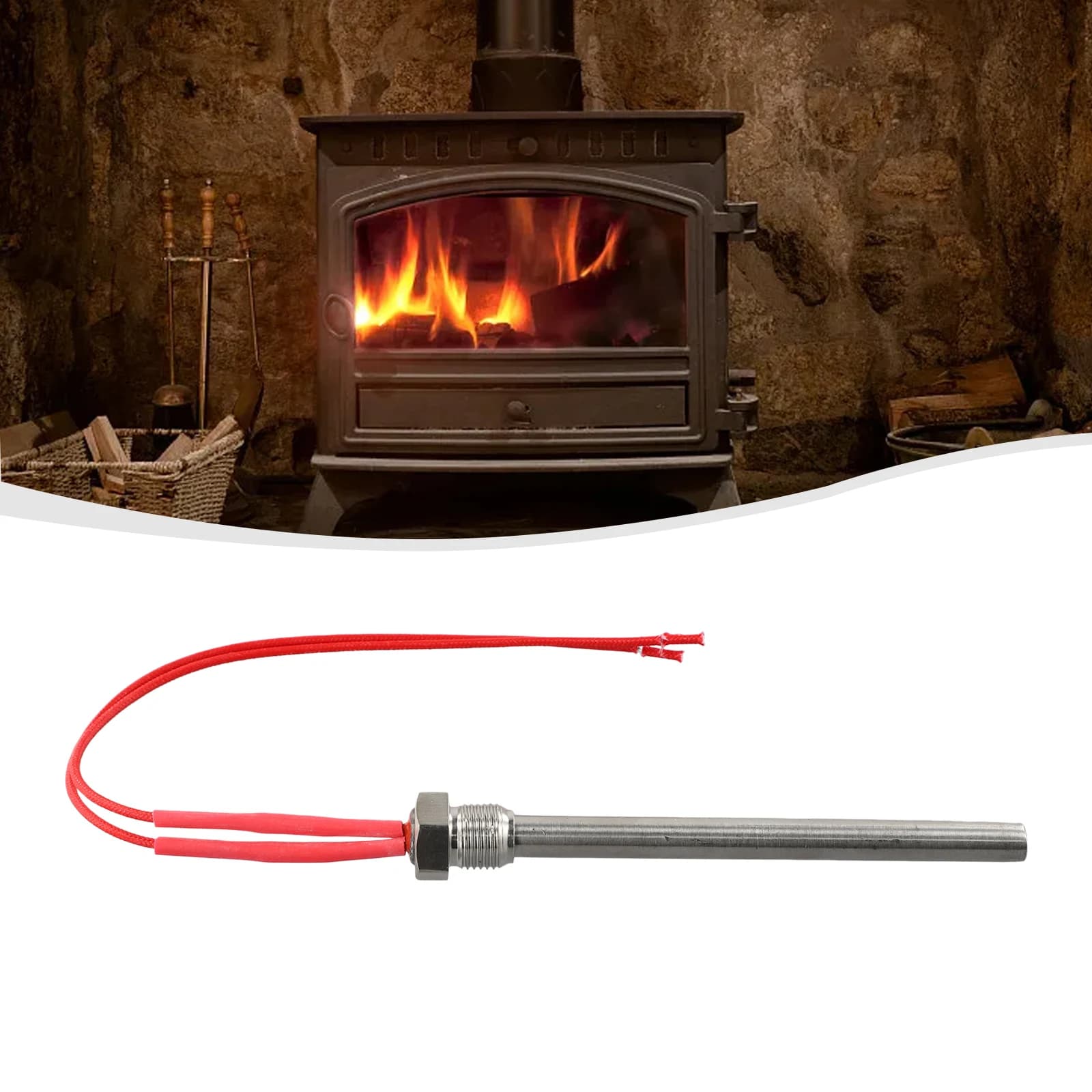 220V Lgniter Hot Rod Wood Pellet Heating Tube 300W/350W Stainless Steel Anti-rust Fireplace Grill Stove Parts