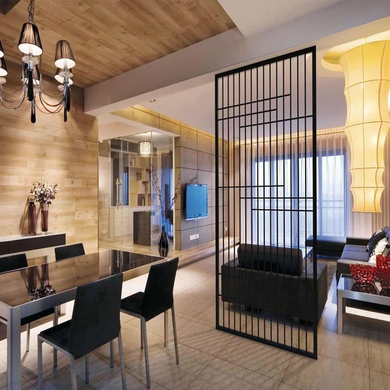 Modern Chinese Wrought Iron Partition Screen Living Room Simple Entrance Cabinet Hollow Carved Dining Room Floor Wall Bedroon