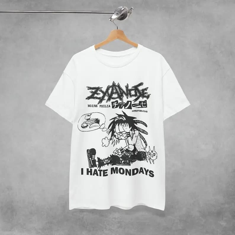 Zyanose "I Hate Mondays" Tee Casual O-Neck Short Sleeve Men's Tees Regular Fit Men Women T Shirt