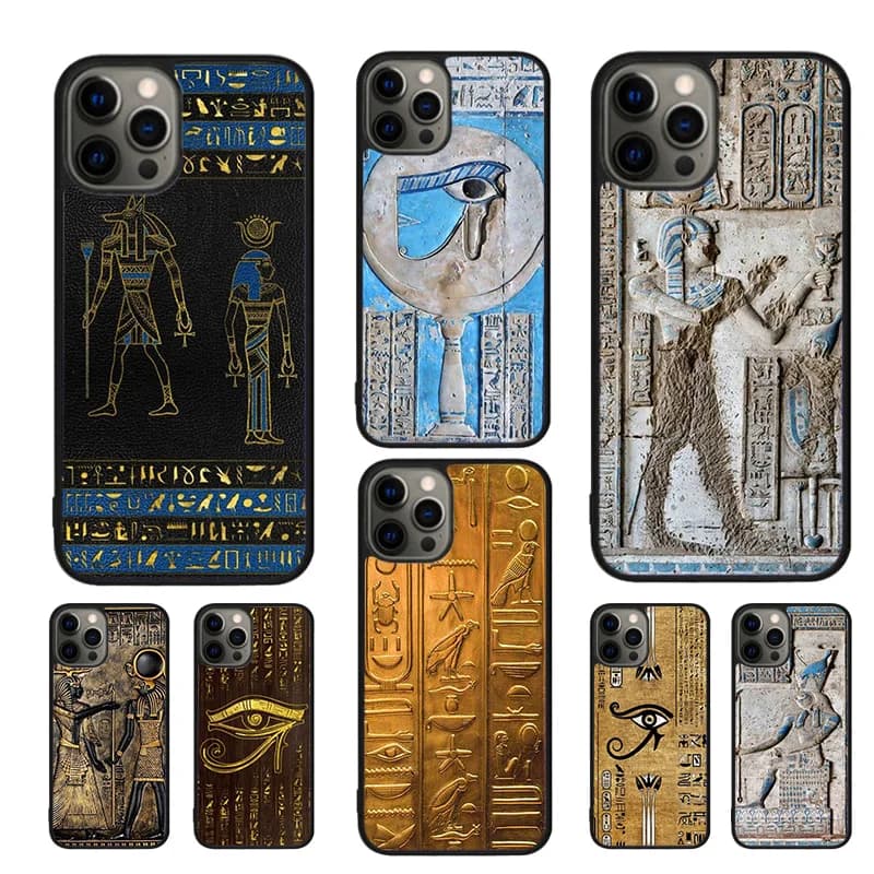 Sacred Eye of Horus Egypt Fresco Phone Case For iPhone 16 15 14 11 12 13 mini Pro XR XS MAX Plus coque Cover Shell