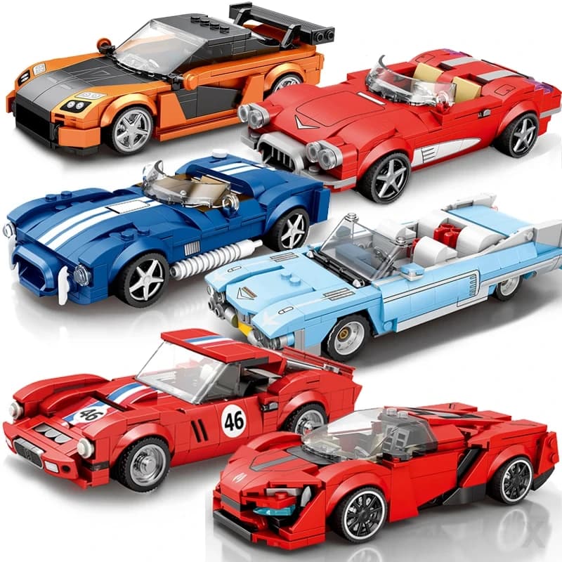 Car Series Building Blocks Sports Racing Speed Champion Car Model Bricks Adult Desktop Display DIY Educational Toys For Kids
