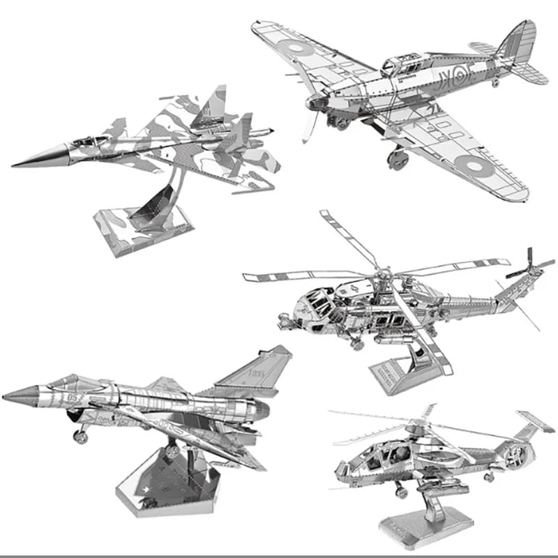 Plane 3D Metal Puzzle Model Kit DIY Laser Cut Puzzles Jigsaw Toy For Children