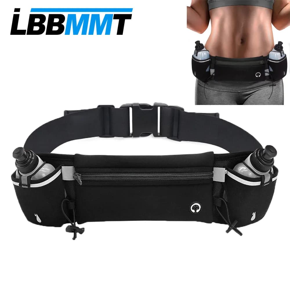 1PCS Running Belt with Water Bottles, Fanny Pack Fits 7 inches Phones, Waist pack for Running Hiking Climbing