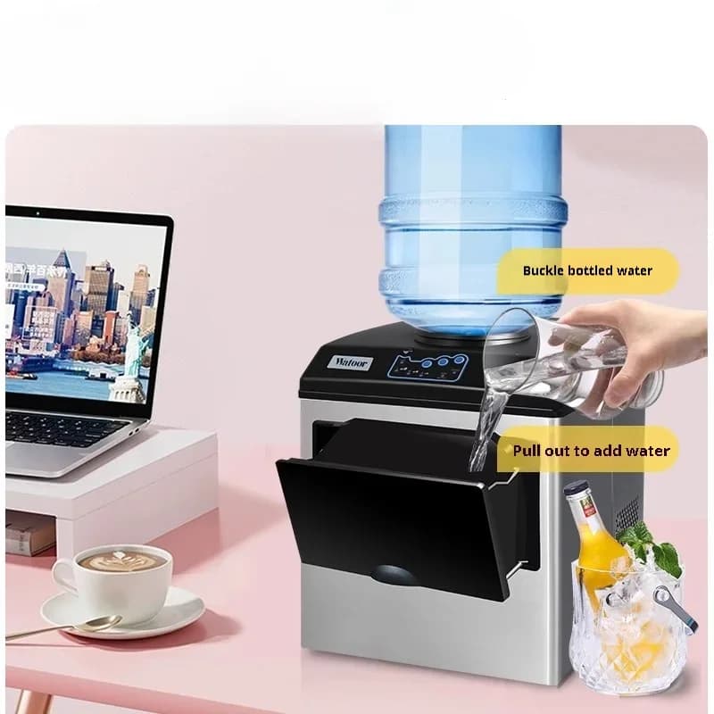 Bullet Ice Maker Electric Making Machine Commercial or Homeuse Countertop Automatic Round Cube Making Machine 1.5KG/150pcs 25kg