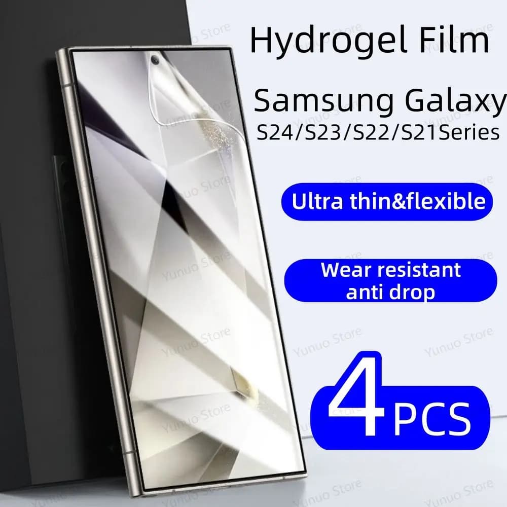4PCS Hydrogel Film For Samsung Galaxy S24 S23 S22 Ultra Plus Screen Protector Soft Front Film S23+ S21 Ultra On Samsung S24Ultra