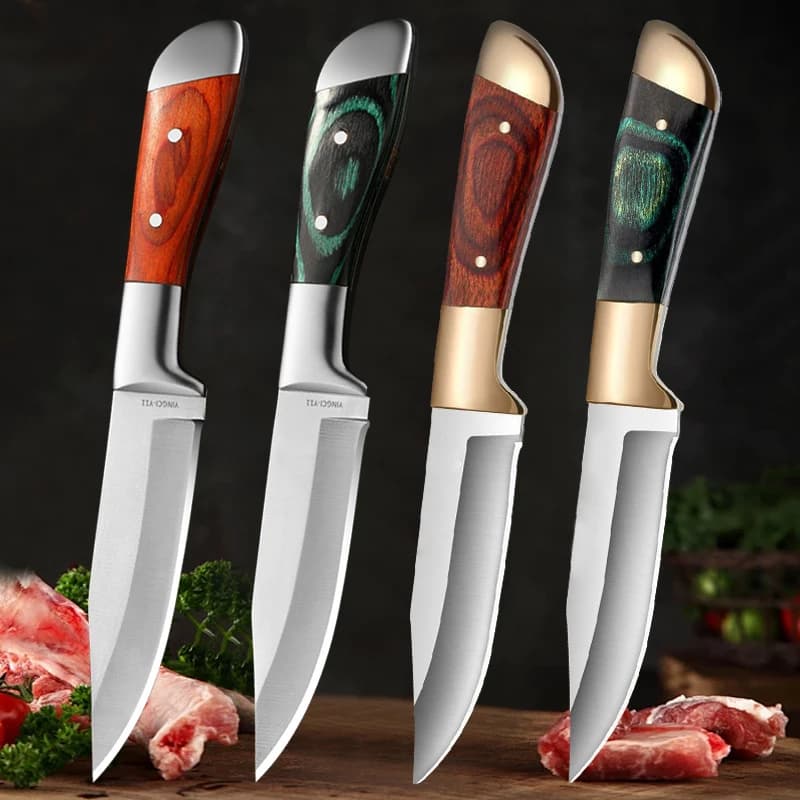 Butcher's Boning Knife Stainless Steel Mongolian Knife Household Kitchen Fruit Peeling Knife Multifunctional BBQ Meat Cleaver