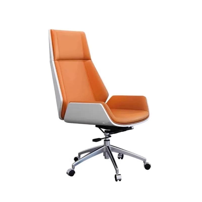 Leather office chair with rotation, computer chair