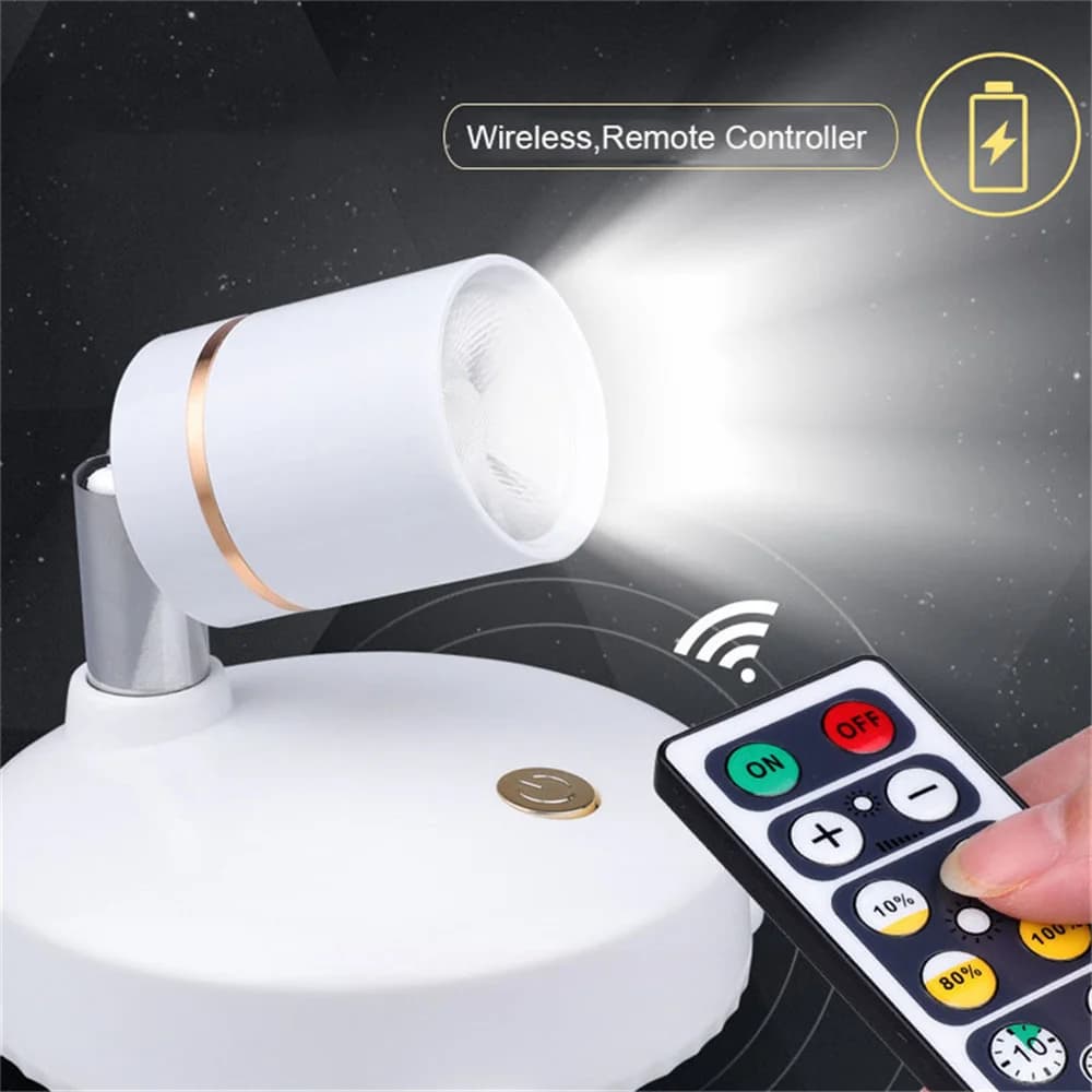White Color Led Under Cabinet Light Indoor Spotlight Wireless Battery Powered Touch Sensor /Remote Controller for Stairs