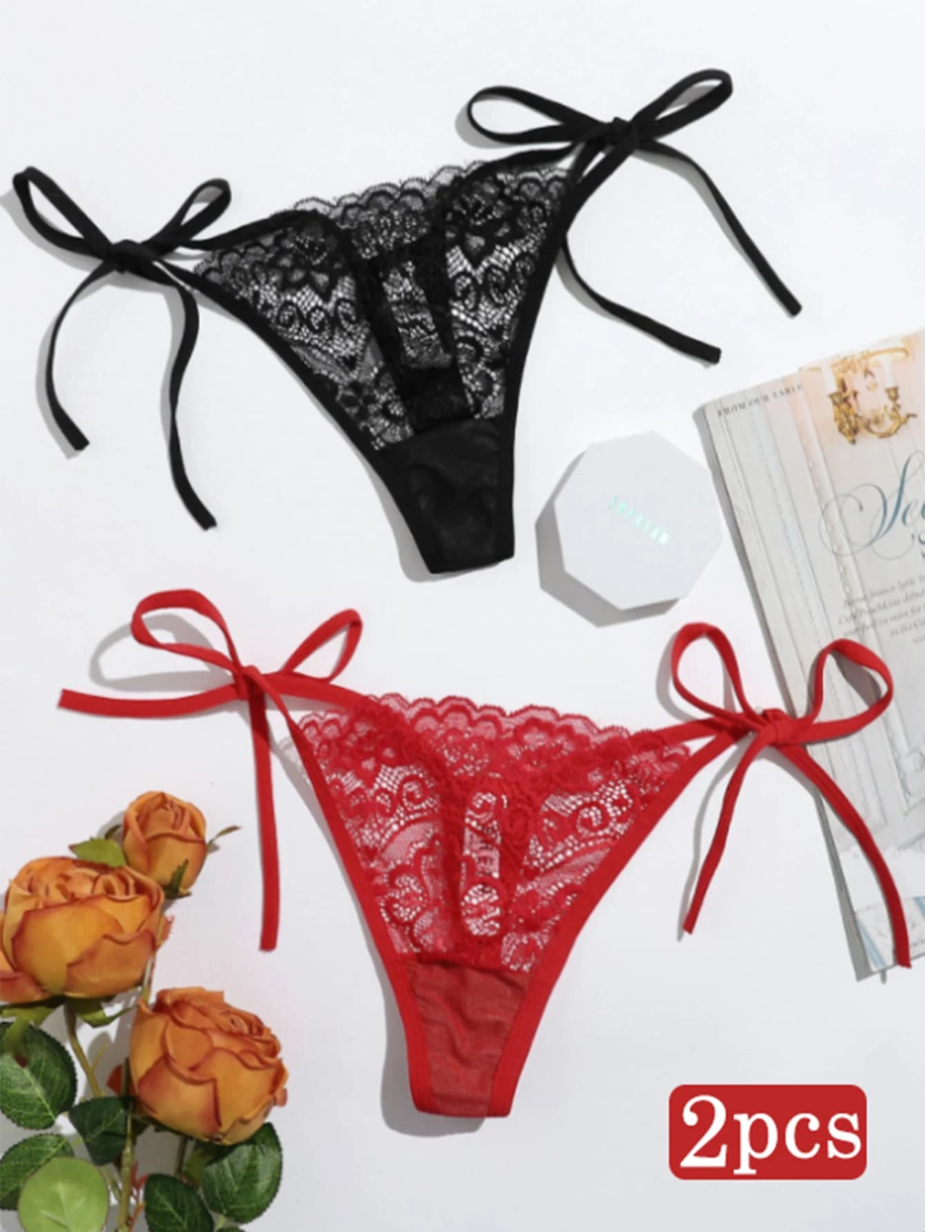 2pcs Low Waist Lace Thong For Women Sexy Panties Comfortable Underwear Female Underpants Lingerie C847