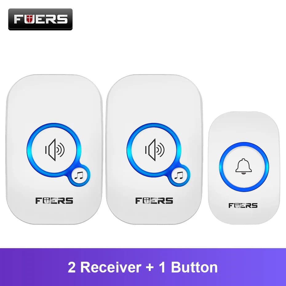 Fuers M557 Doorbell Waterproof Wireless Chime Home Doorbell Intelligent 32 Songs Smart Doorbell Alarm With Battery