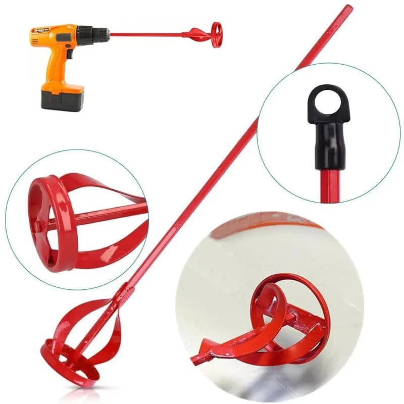 Hexagon Shaft Plaster Paint Mixer Mixing Paddle Rod For Electric Drill Construction Agitator Putty Cement Grouting Mortar Tool