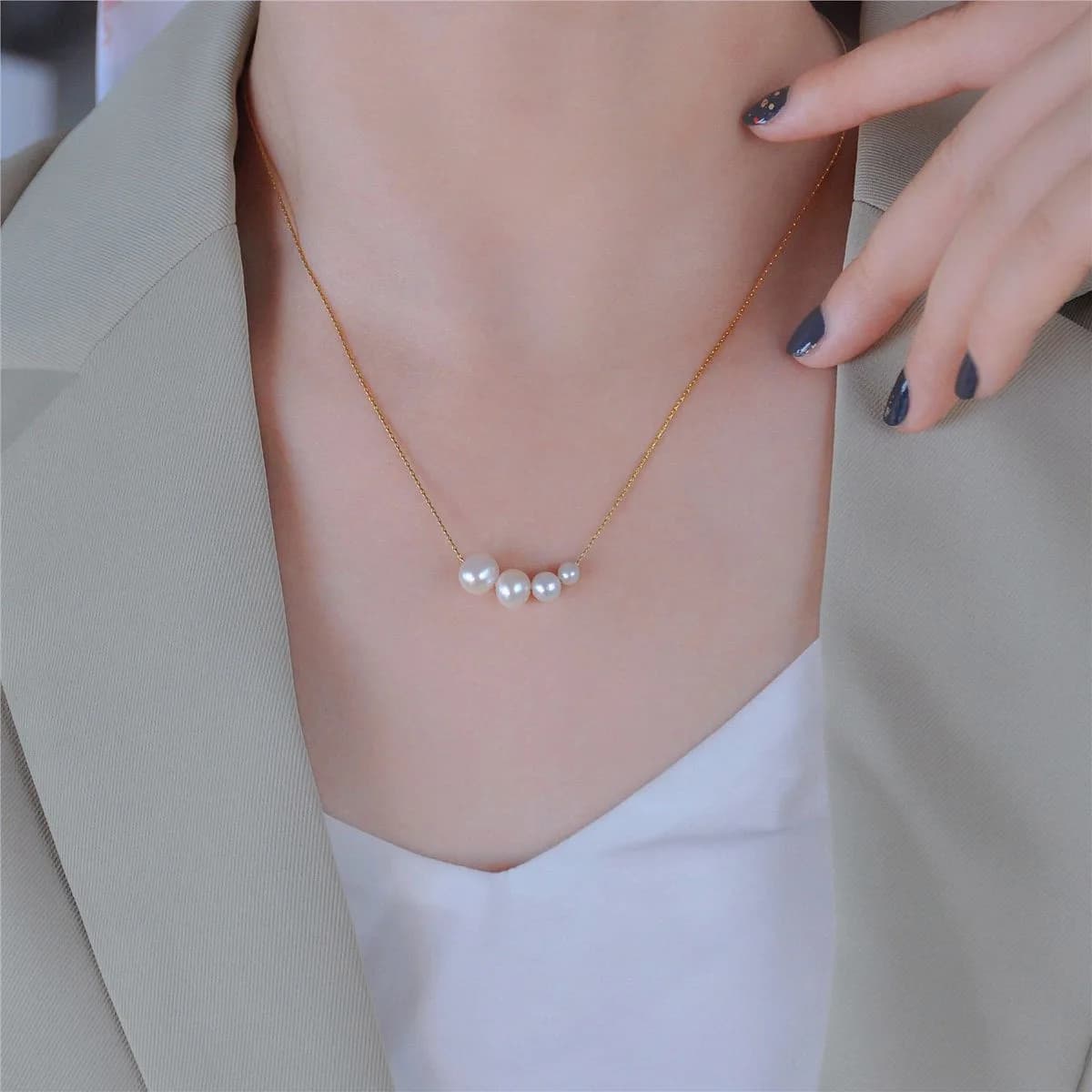 Imitation Pearl Pendant Necklace Trendy French Personalized Temperament Women Collar Chain Temperament Jewelry Choker Necklace