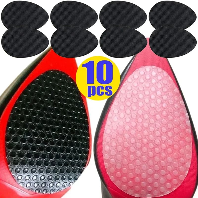 2/10pcs Shoe Sole Wear-resistant Protector Black High Heel Sandal Rubber Non-slip Outsole Pad Frosted Mat Shoes Bottom Stickers