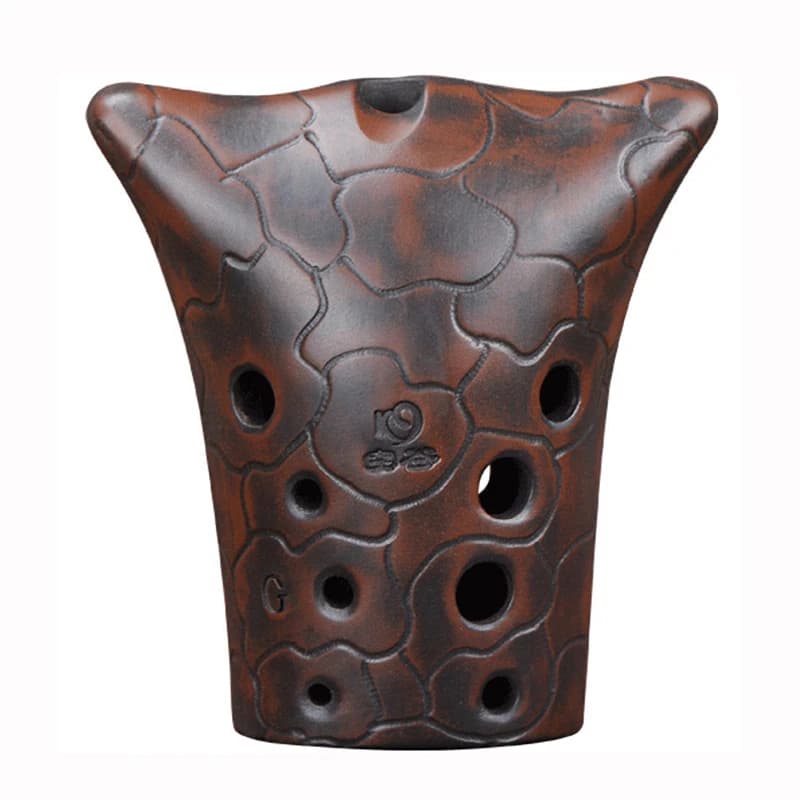 Vintage 10 Holes Pottery Xun F Tone G TOne Creative Bull Head Double Cavity Ocarina Flute Professional Xun Music Instrument Gift