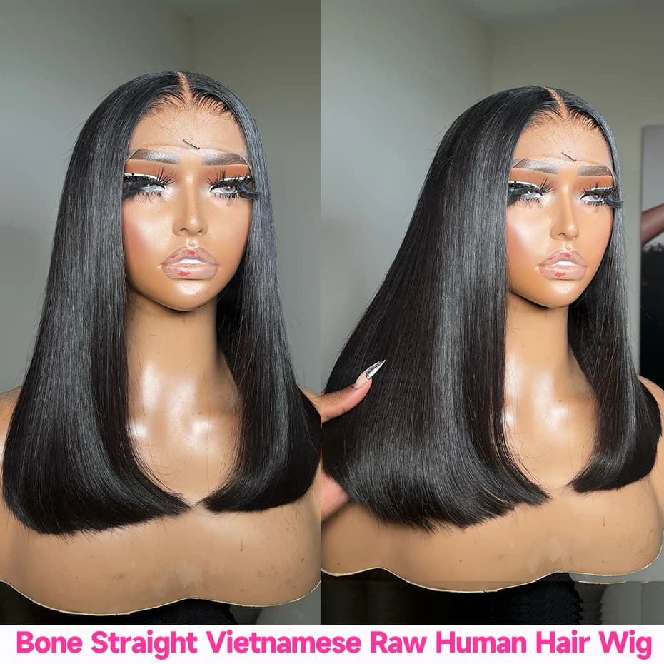 250 280 Density Bone Straight Human Hair Wigs 13x4 Hd Lace Front Wig Super Double Drawn Raw Vietnamese Human Hair Wigs For Women
