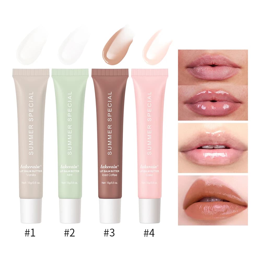 Summer Lip Balm Moisturizing Mirror Lip Gloss Lip Vanilla Mint Iced Coffee Cake Smell Lipstick Transparent Lip Oil Makeup