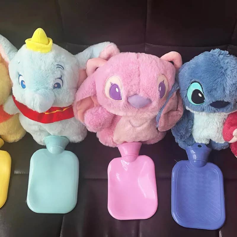 Kawaii Lilo & Stitch Dumbo Winter Anime Hot Water Cartoon Women Home Water Filling Hand Warmer Toys For Girlfriend Xmas Gifts