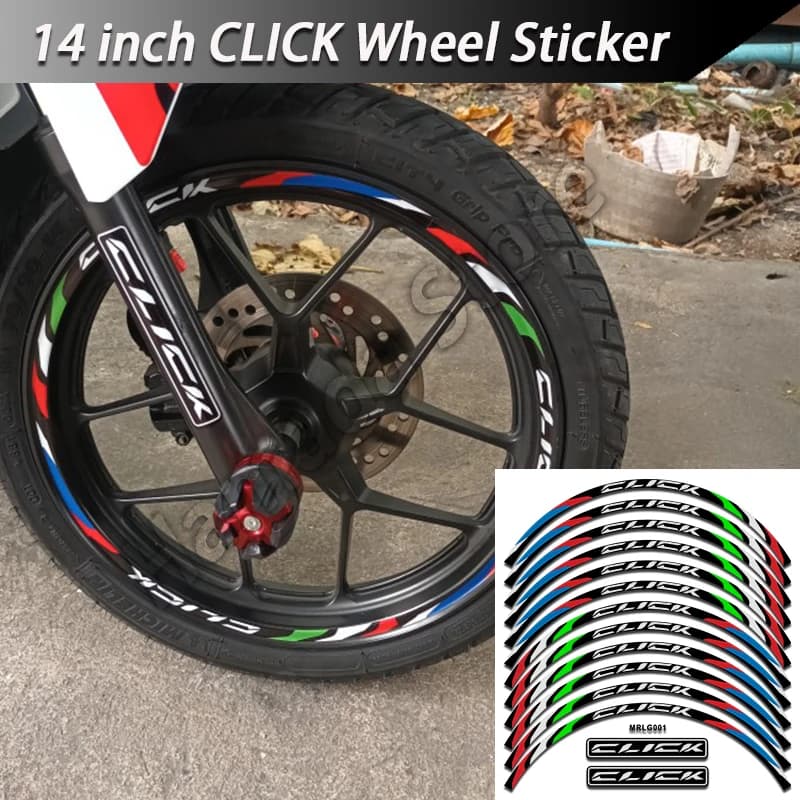 For HONDA CLICK 160/125i /125/150/150i 14 Inch Motorcycle Wheel Sticker Decals Waterproof