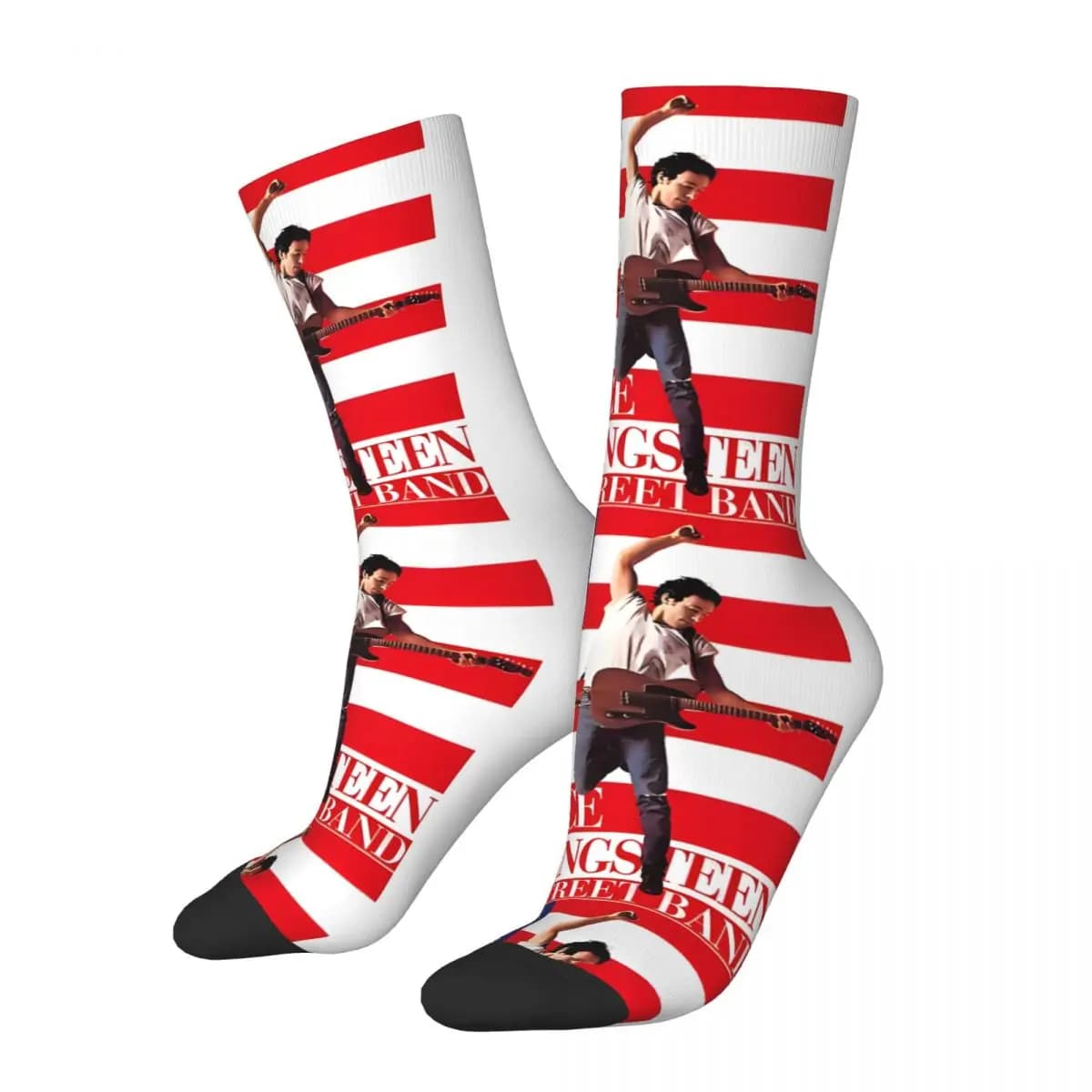 SINGER Sock for Men Hip Hop Vintage Bruce Springsteen Happy Quality Pattern Printed Boys Crew Sock Novelty Gift
