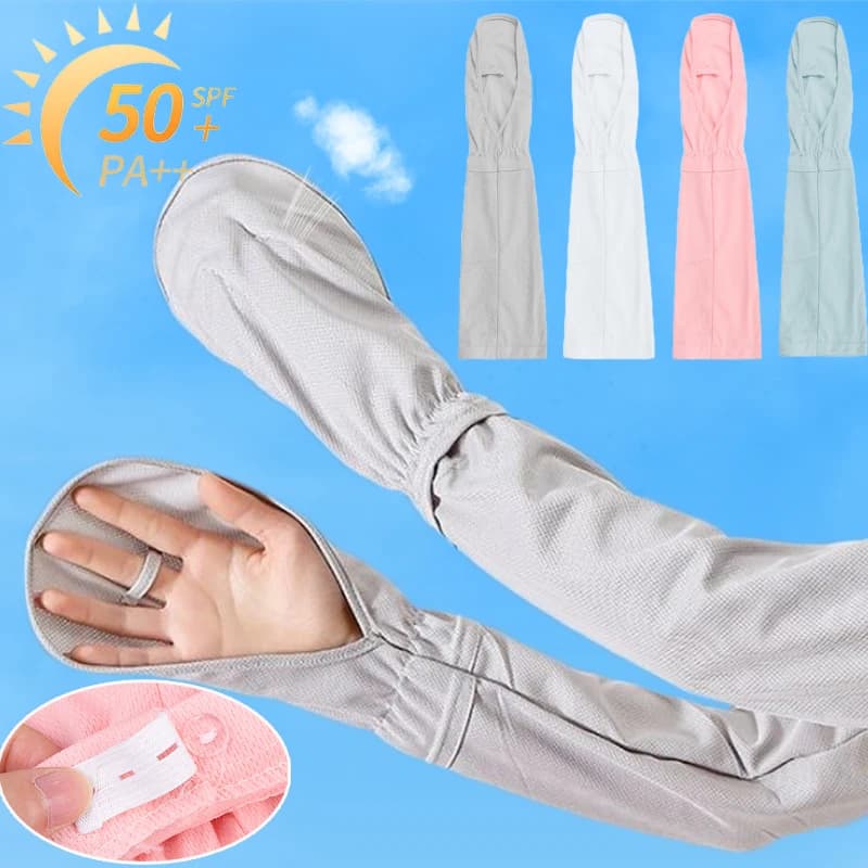 New Summer Ice Sleeve Gloves Outdoor Driving Sun Protection Arm Sleeves Loose Breathable Arm Guard Fishing Hand Cover for Women