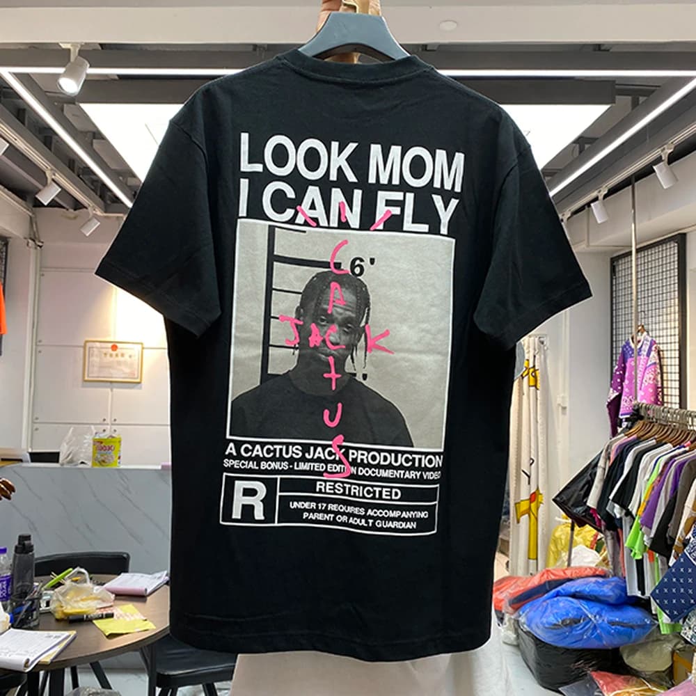 2025 LOOK MOM I CAN FLY T Shirt Men Women Cactus Jack 100% Cotton O-Neck T-Shirt Summer Streetwear ASTROWORLD Hip Hop Tee Tops