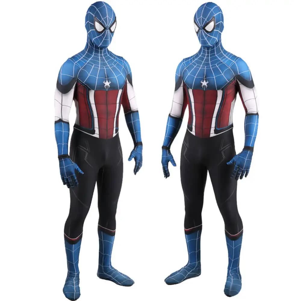 Adults Halloween Captain America Spidercosplay Costume Superhero Zentai Suit Game Men Boys Male Bodysuit Party JumpSuit