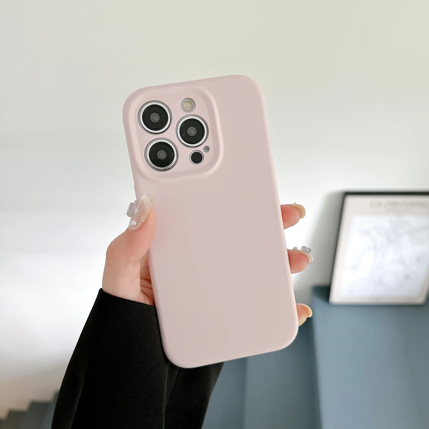 Luxury Microfiber Linning Liquid Silicone Case for iPhone 14 Pro Max 12 13 Pro 14 Plus Full Lens Protection Smooth Rubber Case