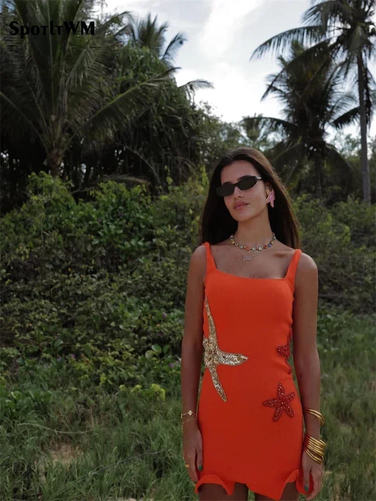 Y2k Women's Glittering Star-Embellished Strapless Mini Dress Playful Radiant Party Gown with a Touch of Glamour Night-Out Look