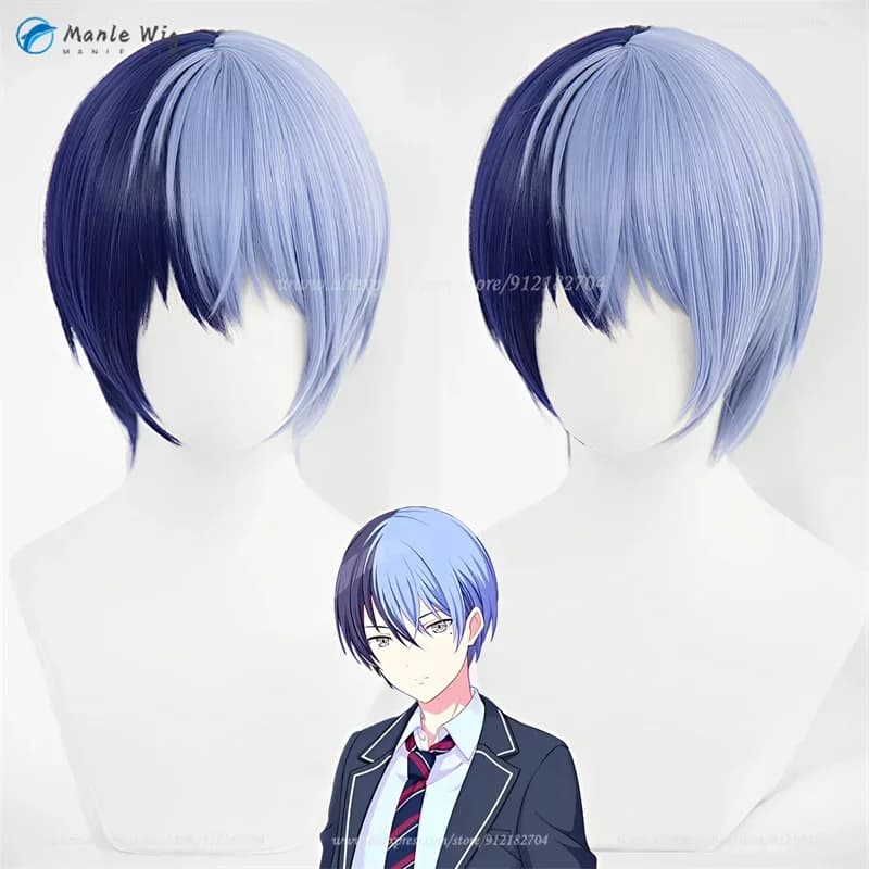 Aoyagi Toya Cosplay Wig Vivid BAD SQUAD Aoyagi Toya Wigs Blue Party Cosplay Anime Wigs Wig Cap