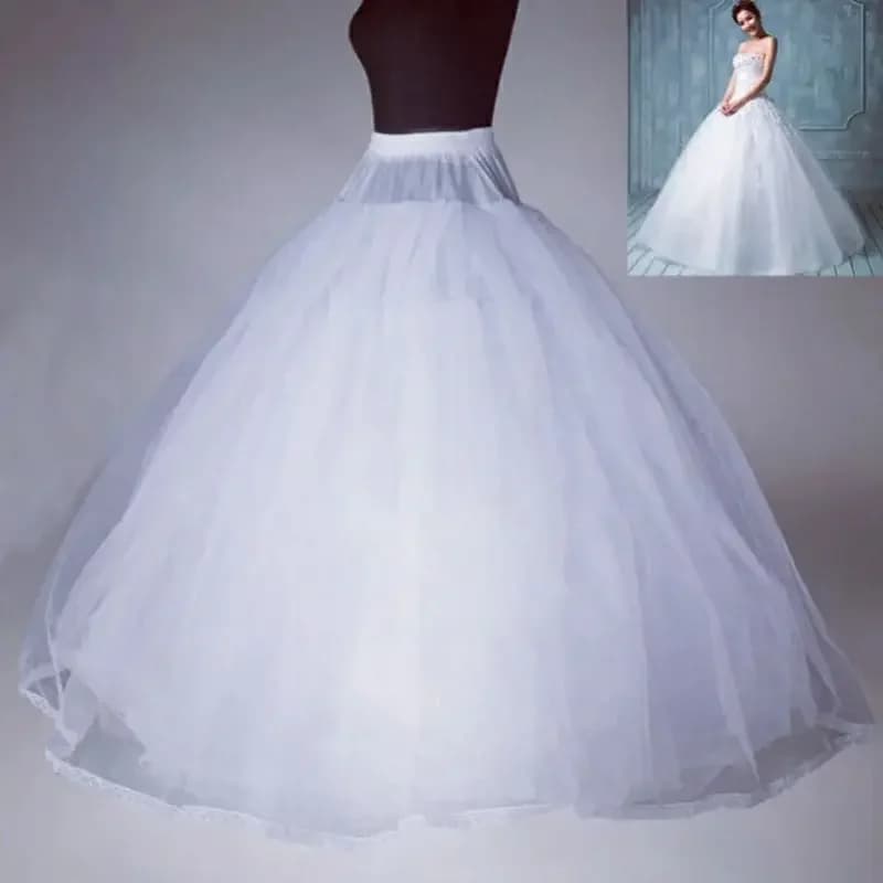 4/6/8 Layers Tulle Petticoat Wedding Accessories Chemise Without Hoops For A Line Wedding Dress Wide Puffy Underskirt