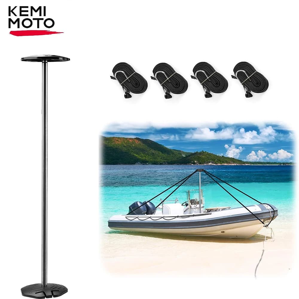 Boat Cover Support Poles Stainless Steel Pole System with Webbing Strap Adjustable Height 39cm for Boat Covers Prevent Water