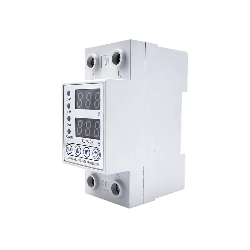 40A 63A 100A 230V Adjustable Over Under Voltage Reclosing Protector Relay Limit Current Protection Dual Digital Display 3 Phase