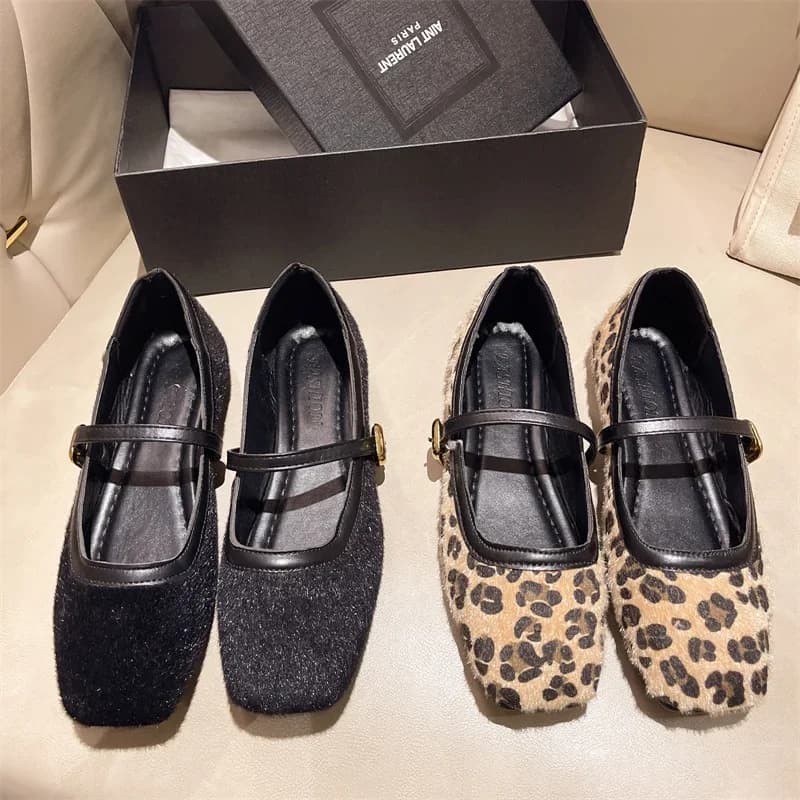 New Fashion Design Women's Flat Shoes Round Toe Leopard Print Shoes Casual Breathable Slip-on Flat Outdoor Ladies Luxury Shoes