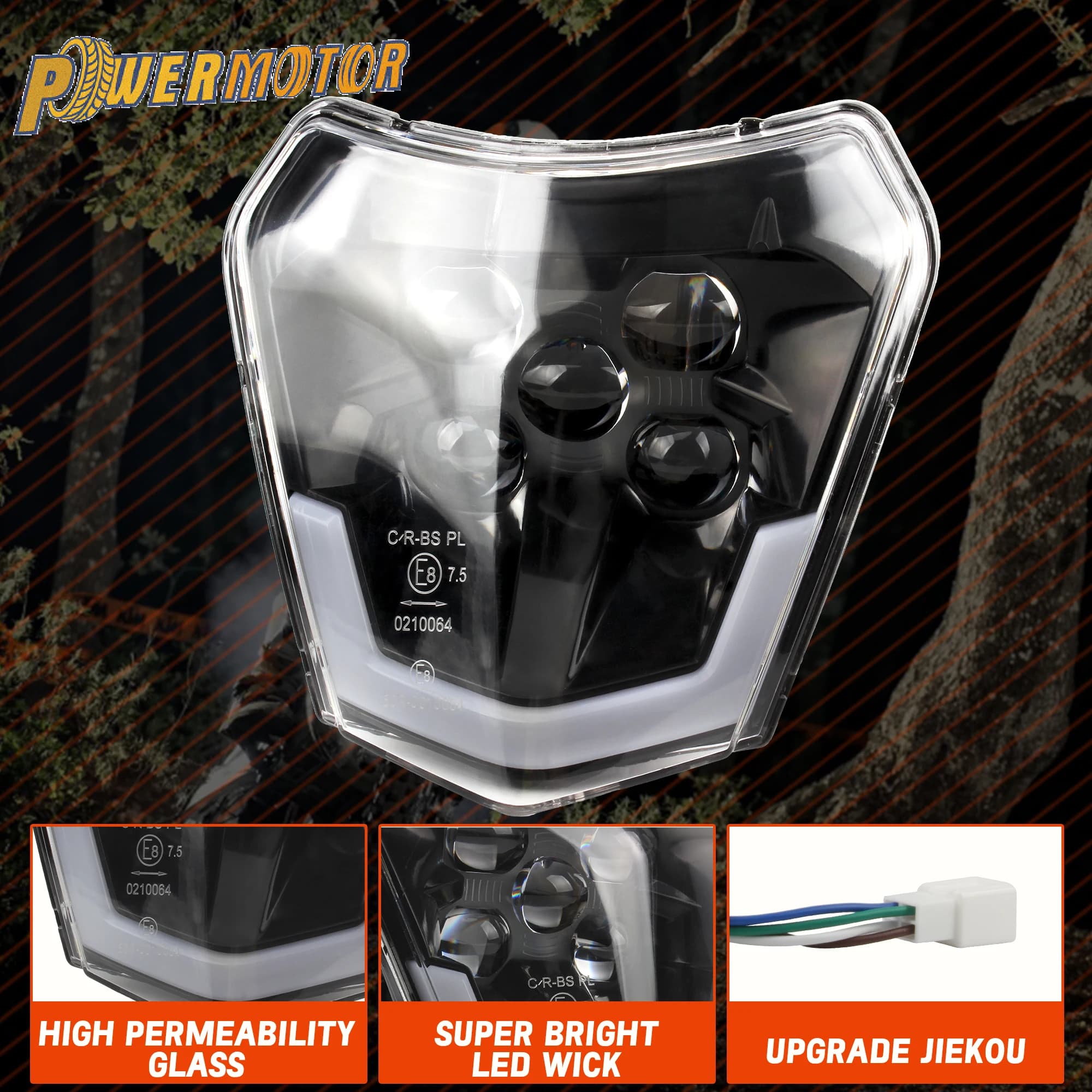 for KTM EXC Motorcycle Led Headlight XC SX XCW SXF XCW Supermoto Head Lamp Fairing Dirt Bike Motocross Enduro Accessories