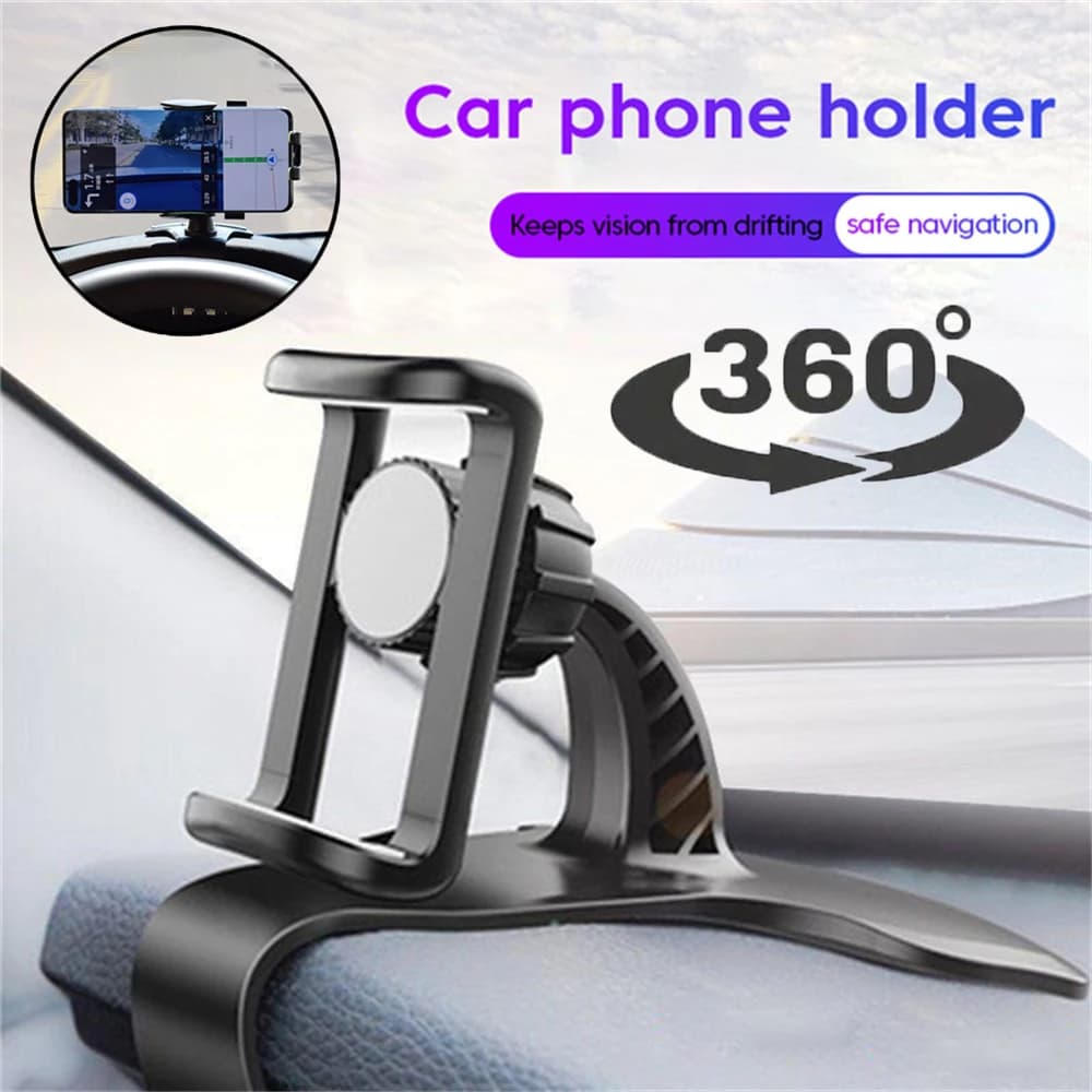 360 Rotatable Car Phone Holder Universal Auto Grip Mount Dashboard Stand Mobile Phone Fixed Bracket