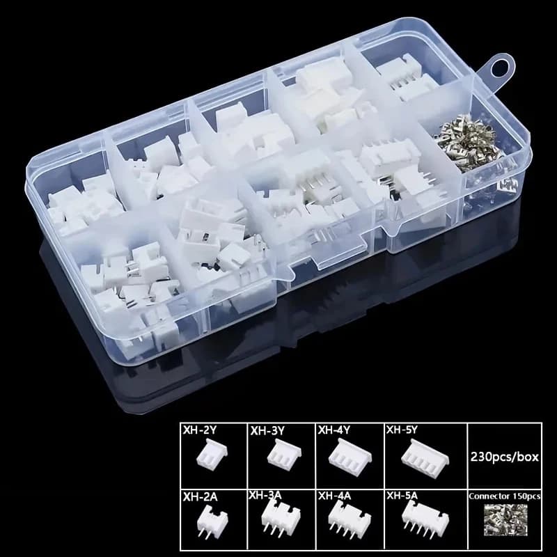 230 Pcs XH2.54 2p 3p 4p 5pin 2.54mm Pitch Terminal Male And Female Housing Kit Pin Connector Terminal Connector Kit