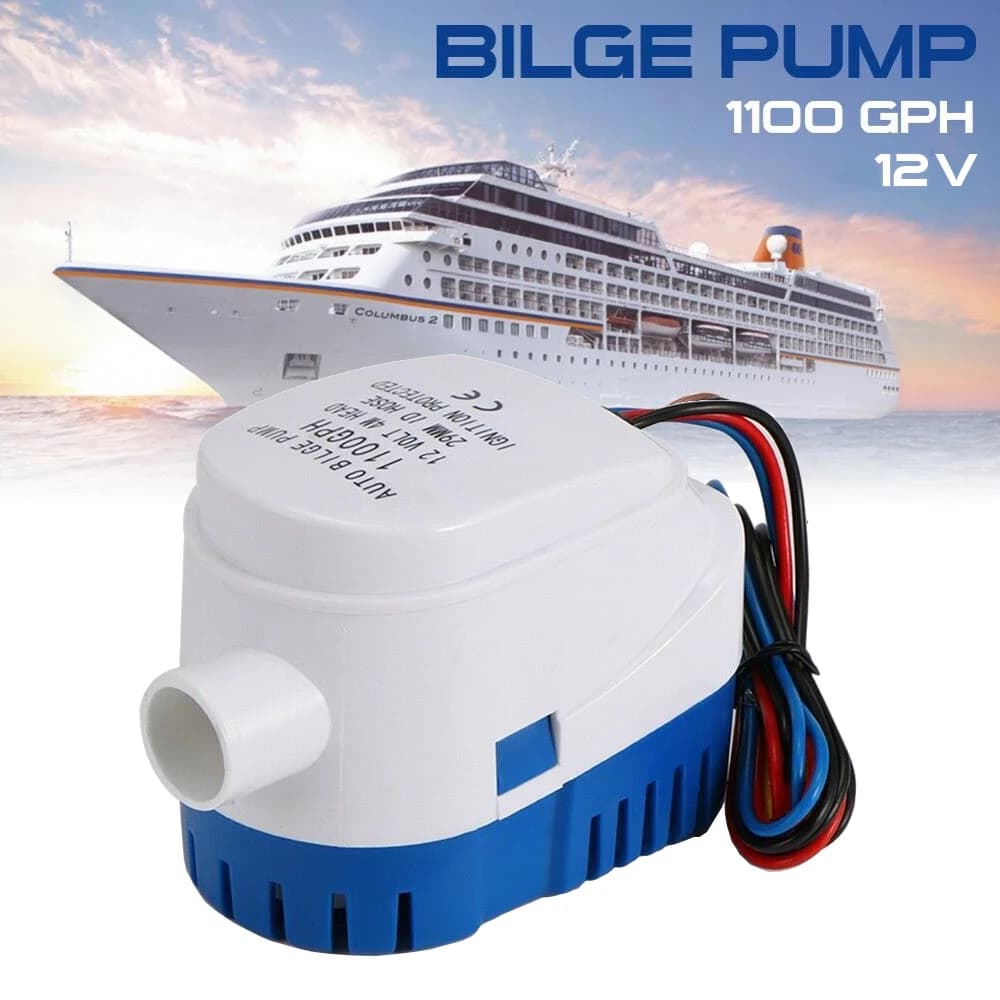 12V Bilge Pump 1100GPH Automatic Boat Marine Water Pump Submersible Yacht Boat Motor Seaplane Houseboat Pump