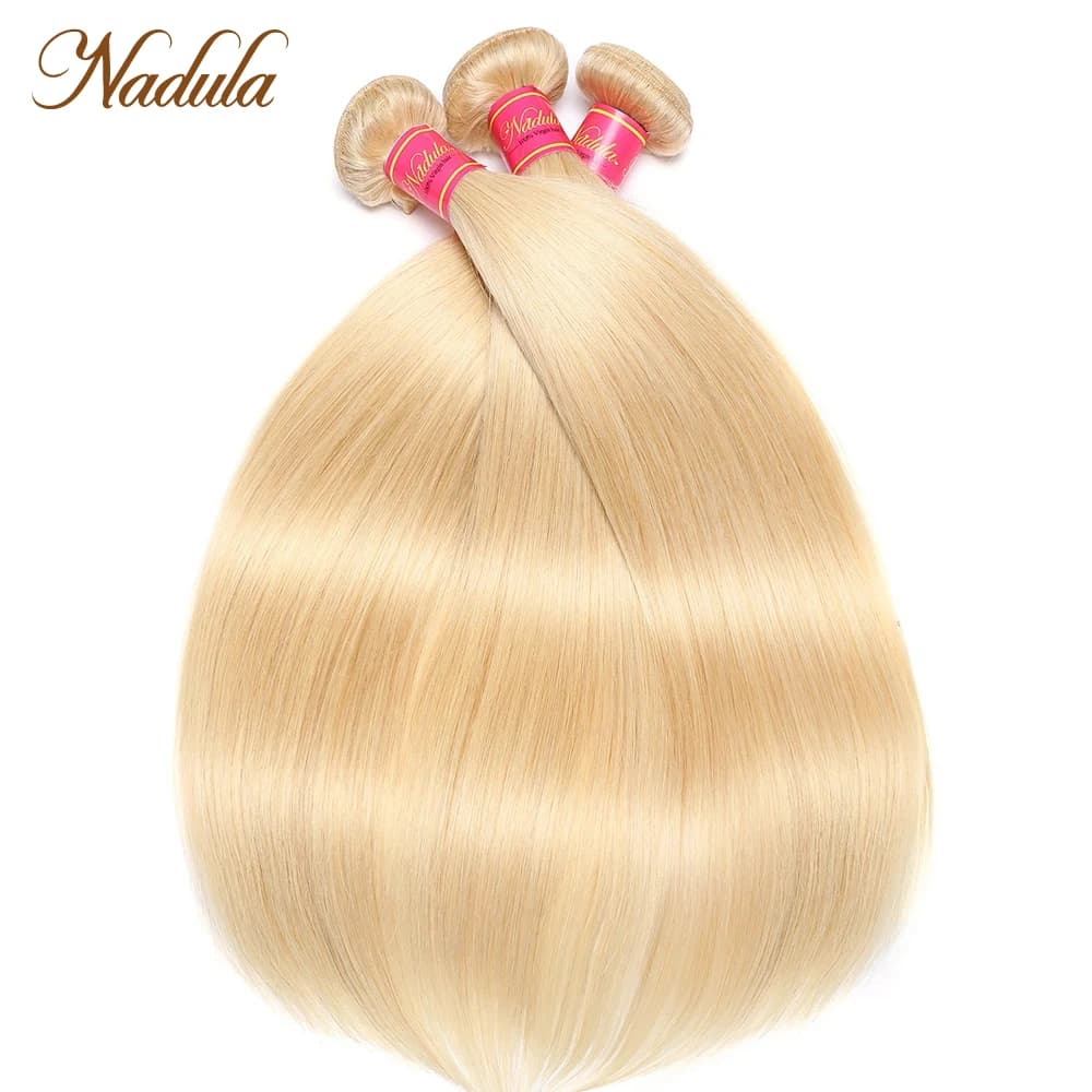 Nadula Hair #613 Blonde Hair Bundles Brazilian Straight Hair Weaves 3 Bundles Remy Human Hair Bundles