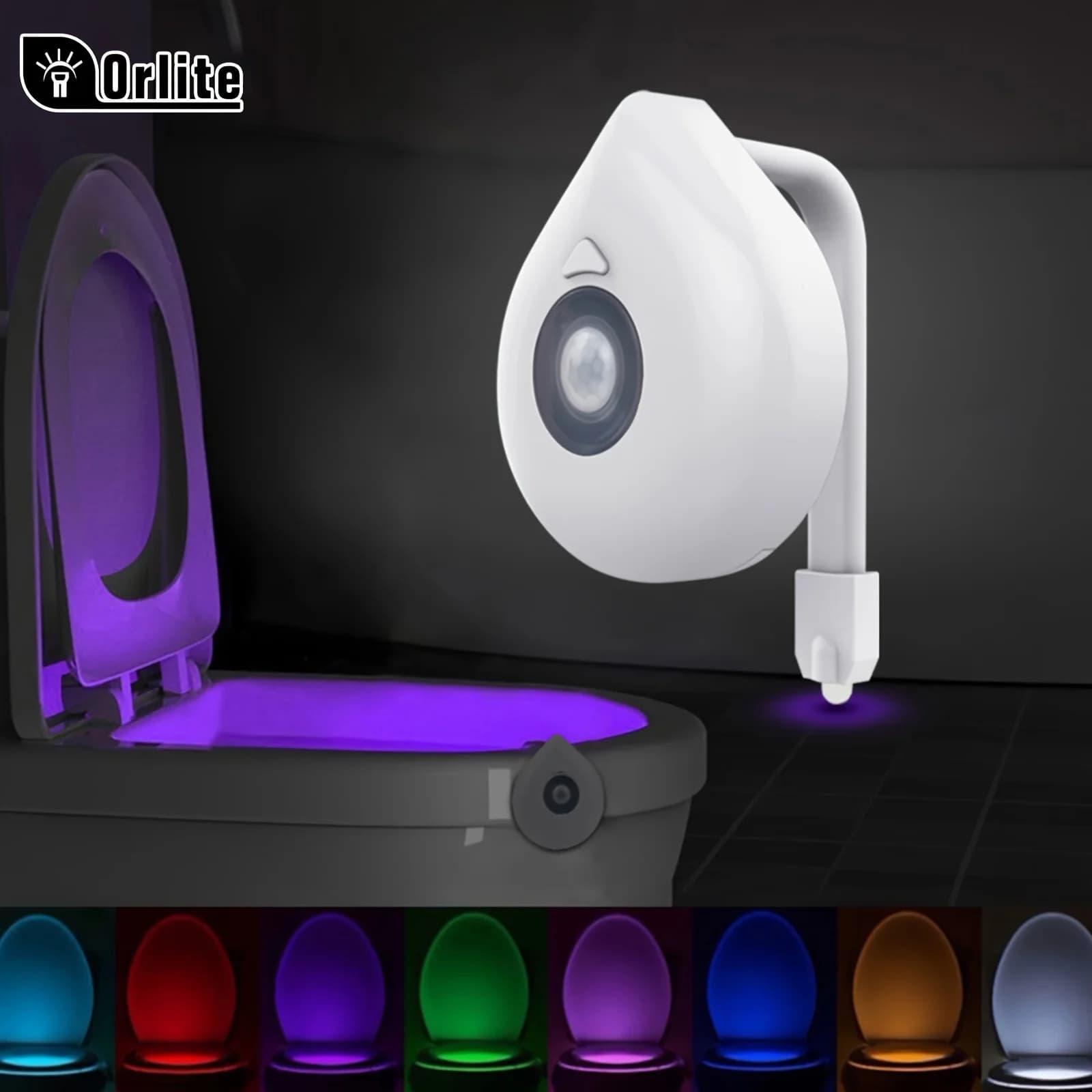 Toilet Motion Sensor Light, 8 Colors Changing Sensor LED Washroom Night Light Inside Toliet Lamp, PIR Motion Activated
