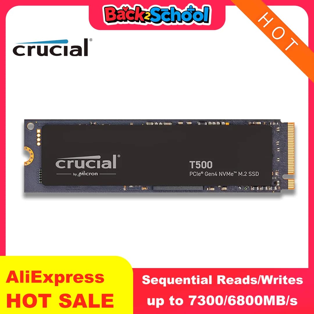 Crucial T500 1TB Gen4 NVMe M.2 Internal Gaming SSD, Up to 7300MB/s, Laptop & Desktop Compatible- CT1000T500SSD8(OEM PACKAGE)