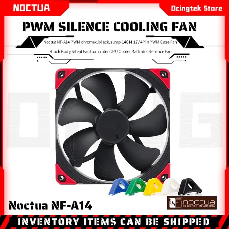 Noctua NF-A14 PWM chromax.black.swap 14CM 12V 4Pin PWM Case Fan Black Body Silent Fan Computer CPU Cooler Radiator Replace Fan