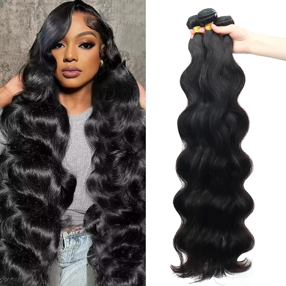 100% Human Hair Body Wave 3 4 Bundles Human Hair Brazilian Remy Unprocessed Human Hair Wavy Doule Drawn Bundles Weave Extensions