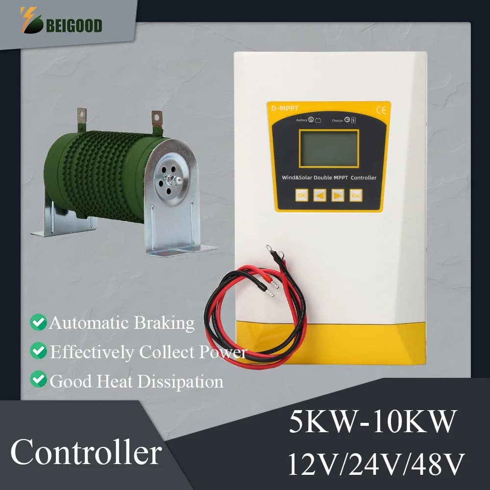MPPT Wind Solar Hybrid Charge Controller Wind 8000W & Solar 5000W 12/24V/48V Automatic Hybrid Controller With Dump Load Resistor